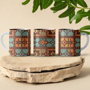 desert patchwork coffee mug design