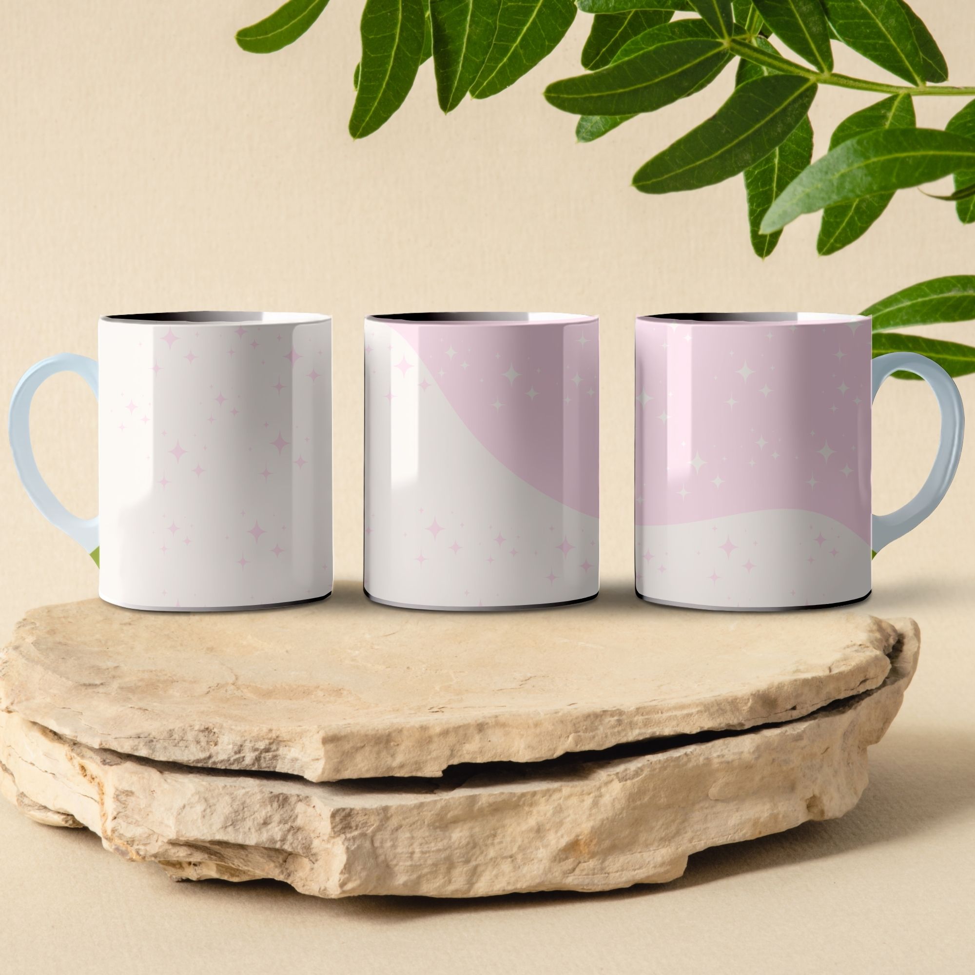 pink wave coffee mug design
