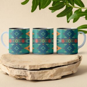 blue pattern mug