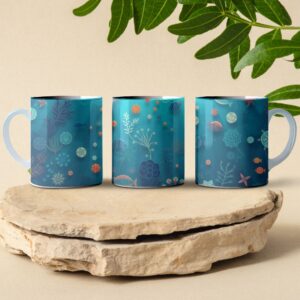 sea creatures full wrap coffee mug design