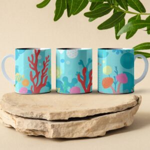 coral reef coffee mug design