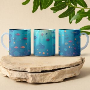 coral reef fish coffee mug design