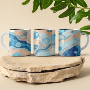 aquatic pattern coffee mug design