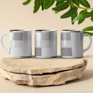grey digital pattern coffee mug design