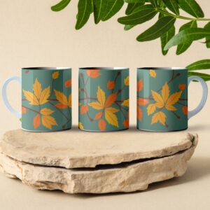 fall pattern coffee mug design