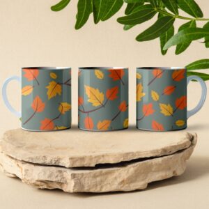 fall leafs pattern coffee mug design