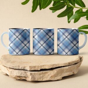 light blue diamond quilt pattern coffee mug design