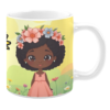 flower girl with African American girl on mug